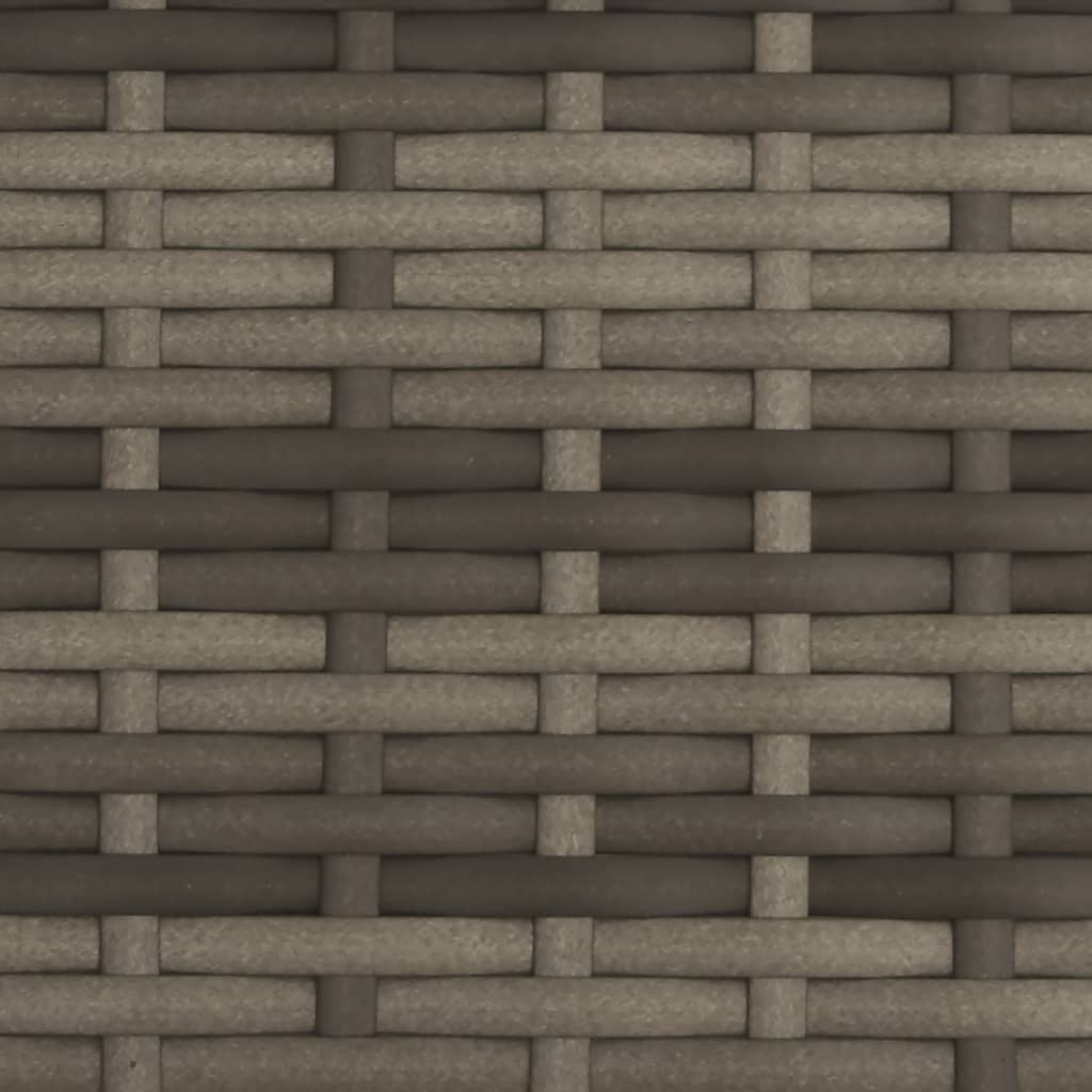 Doppel-Sonnenliege mit Dach und Kissen Grau Poly Rattan