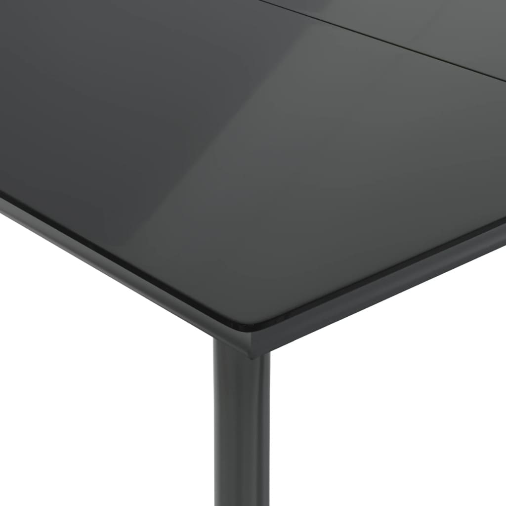 3-tlg. Garten-Essgruppe mit Kissen Schwarz Poly Rattan