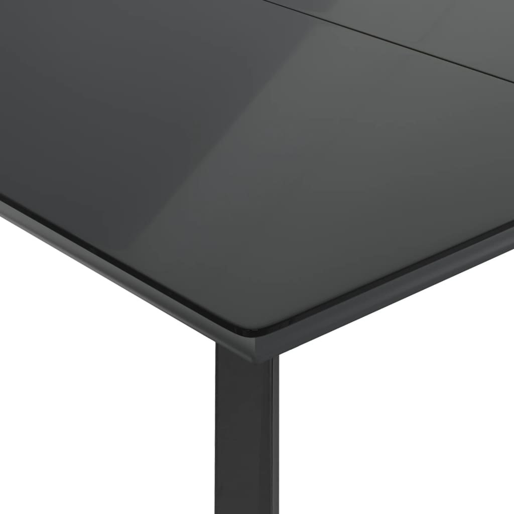 3-tlg. Garten-Essgruppe mit Kissen Schwarz Poly Rattan