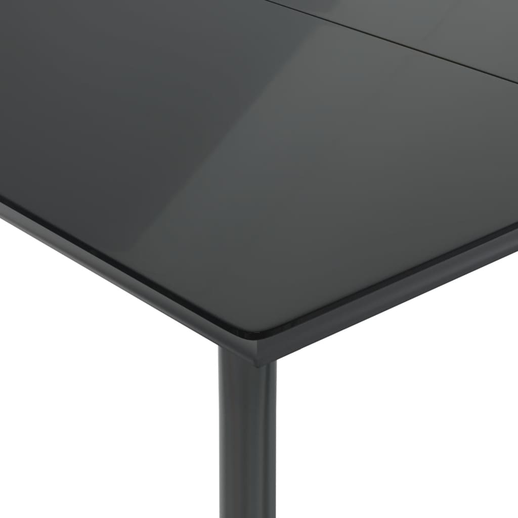 9-tlg. Garten-Essgruppe mit Kissen Schwarz Poly Rattan