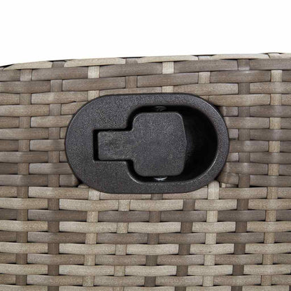 9-tlg. Garten-Essgruppe mit Kissen Grau Poly Rattan