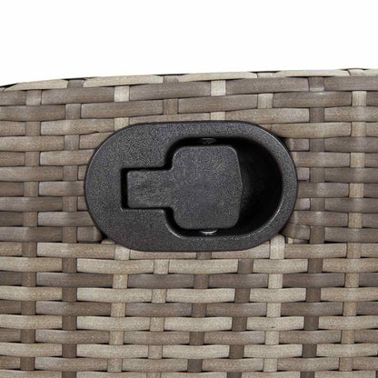 9-tlg. Garten-Essgruppe mit Kissen Grau Poly Rattan