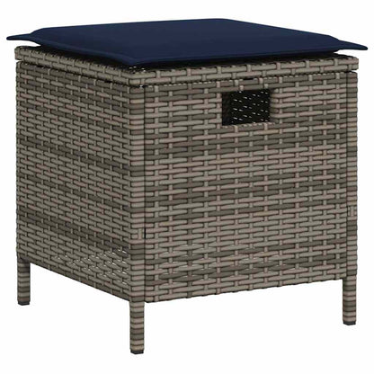 6-tlg. Garten-Sofagarnitur mit Kissen L-Form Grau Poly Rattan