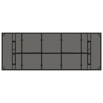 Gartentisch mit Glasplatte Schwarz 240x90x75 cm Poly Rattan