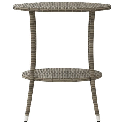 Gartenstühle Verstellbar 2 Stk. mit Tisch Grau Poly Rattan