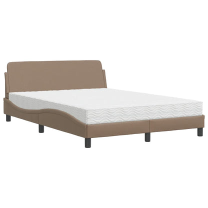 Bett mit Matratze "Dover" Cappuccino-Braun 140x190 cm Kunstleder