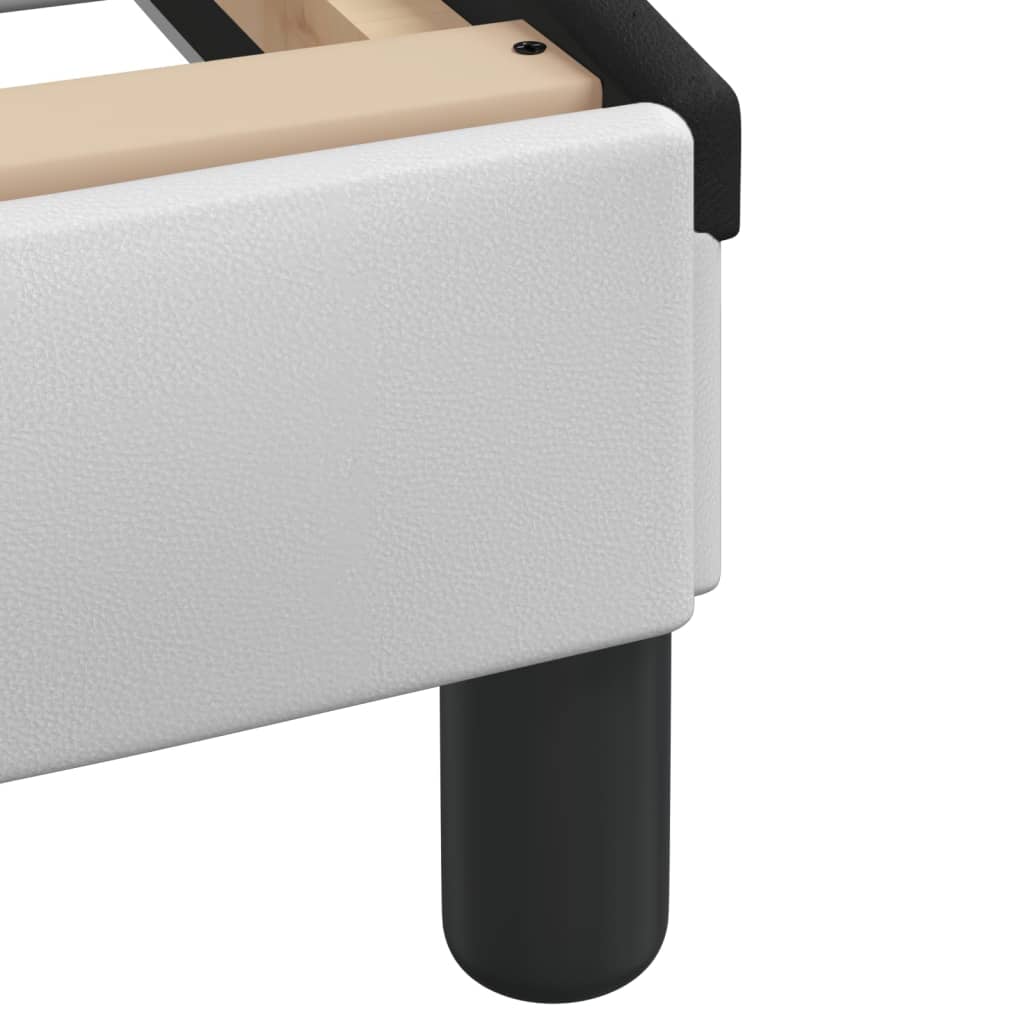 Bett mit Matratze "Hvar" Weiß und Schwarz 180x200 cm Kunstleder