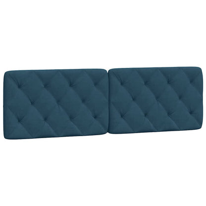 Bettgestell mit LED ohne Matratze Blau 160x200 cm Samt