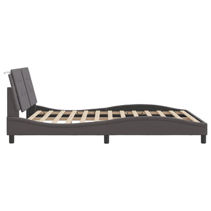 Bettgestell mit LED ohne Matratze "Zadar" Grau 160x200 cm