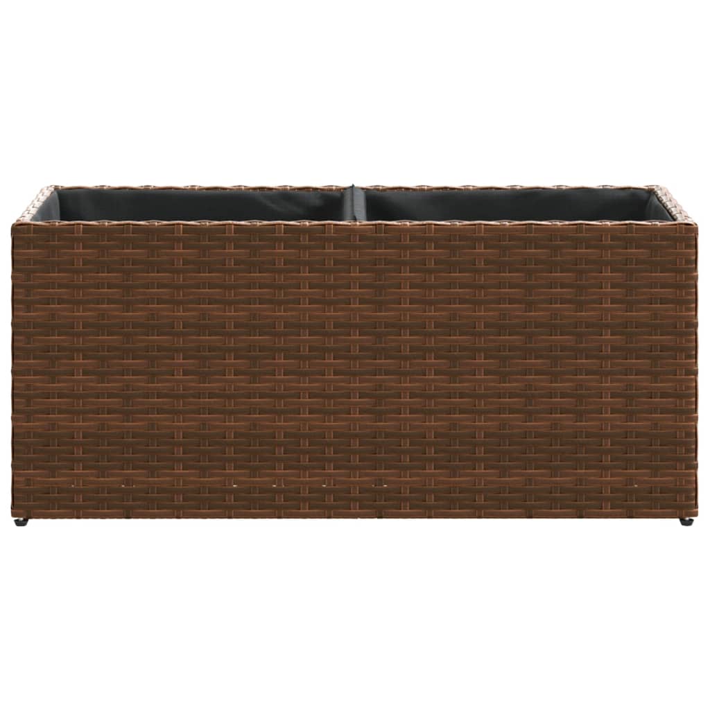 Pflanzkübel mit 2 Töpfen 2 Stk. Braun 72x30x32 cm Poly Rattan