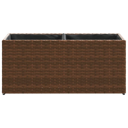 Pflanzkübel mit 2 Töpfen 2 Stk. Braun 72x30x32 cm Poly Rattan