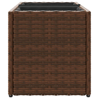Pflanzkübel mit 2 Töpfen 2 Stk. Braun 72x30x32 cm Poly Rattan