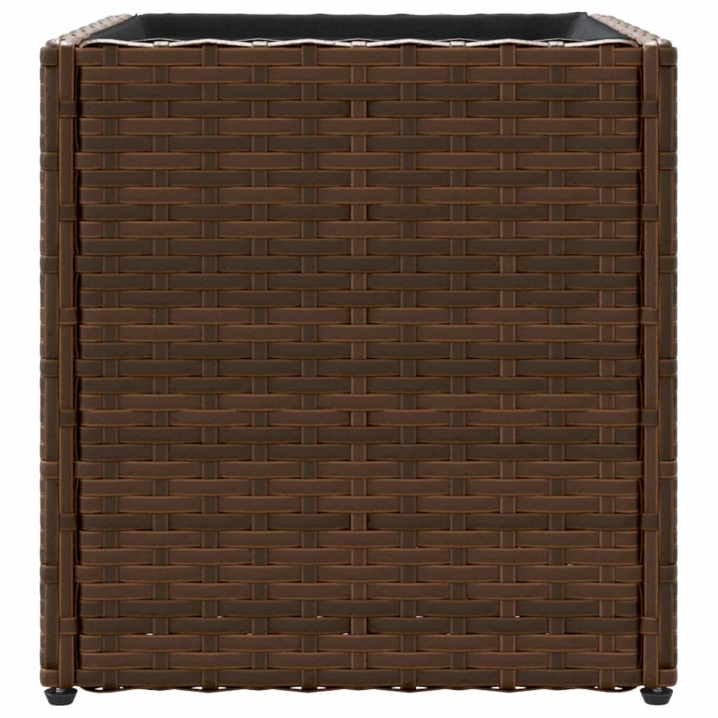 Pflanzkübel 2 Stk. Braun 36x30x32 cm Poly Rattan