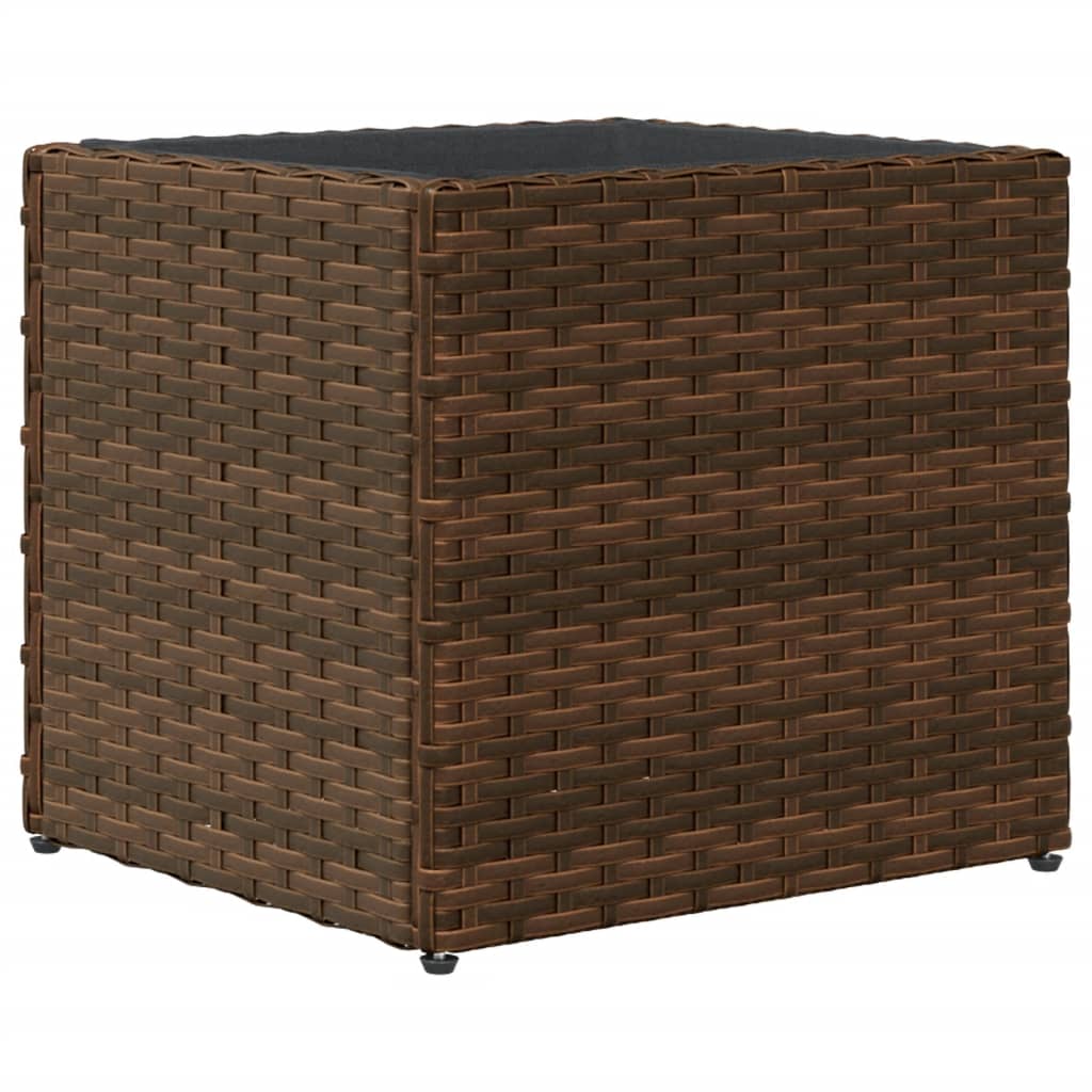Pflanzkübel 2 Stk. Braun 36x30x32 cm Poly Rattan
