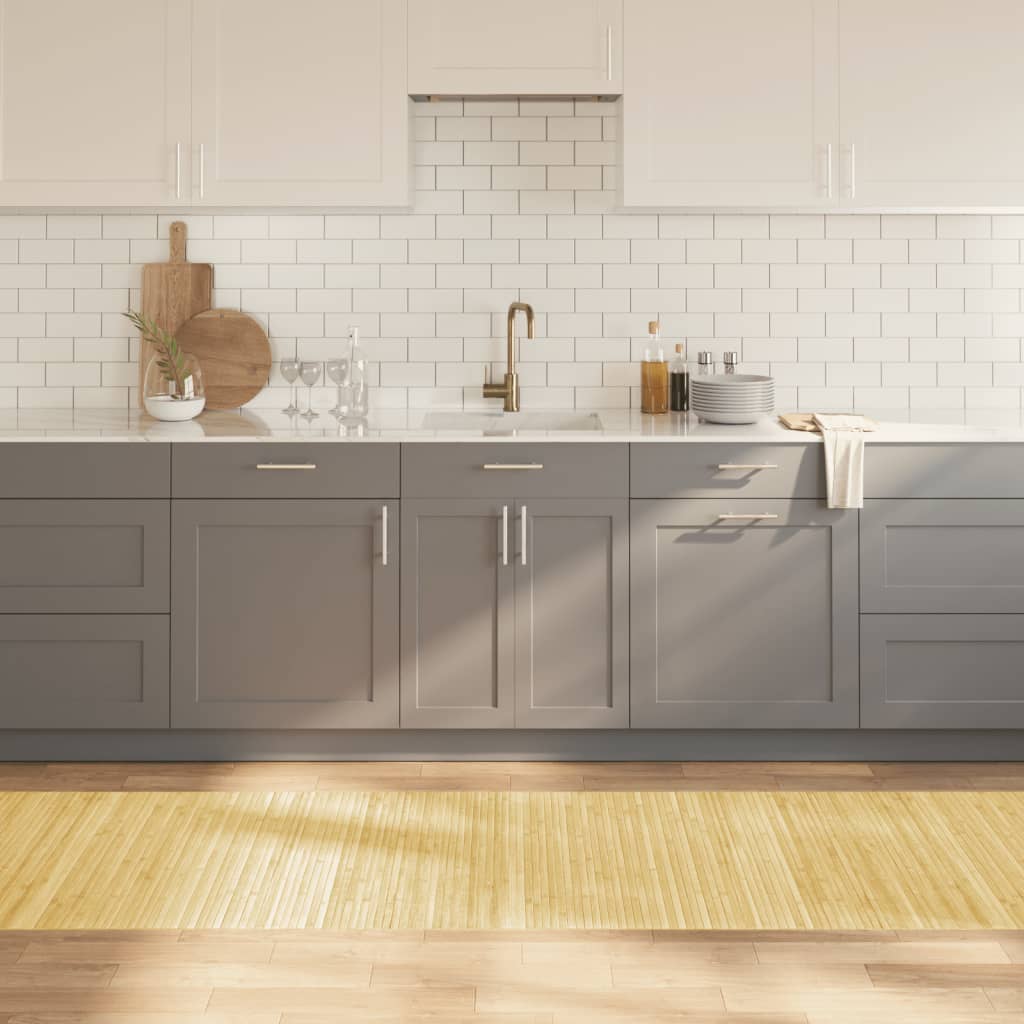 Teppich Rechteckig Hell Natur 80x400 cm Bambus