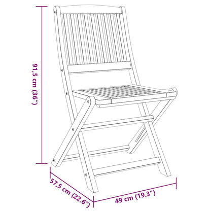 3-tlg. Balkon-Set Massivholz Akazie