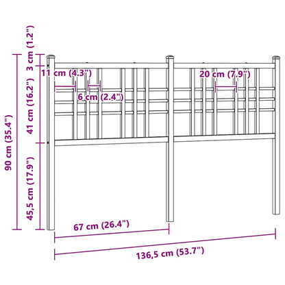 Ersatz-Kopfteil Metall Weiß 137 cm