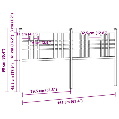 Ersatz-Kopfteil Metall Weiß 160 cm
