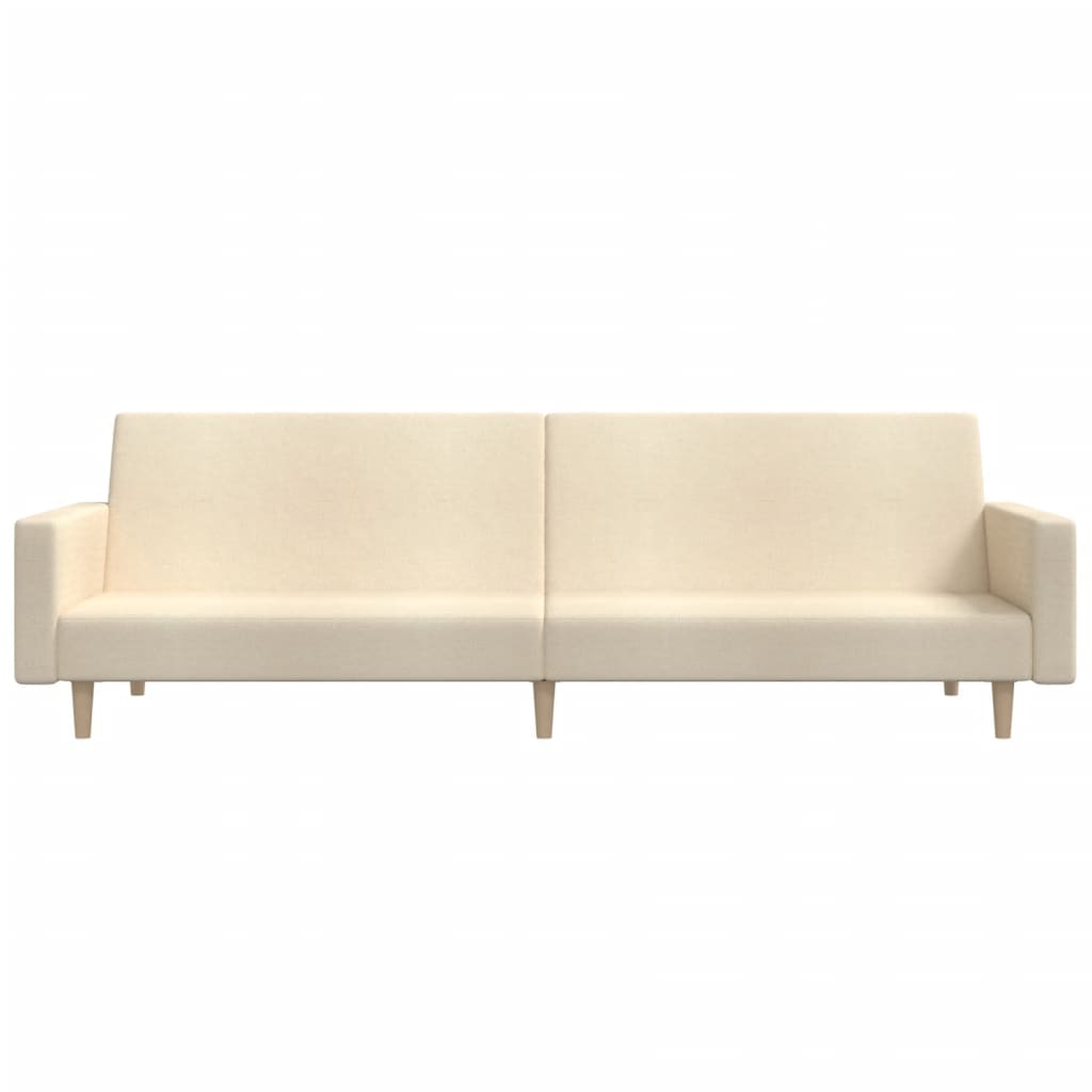 Schlafsofa 2-Sitzer Creme Stoff