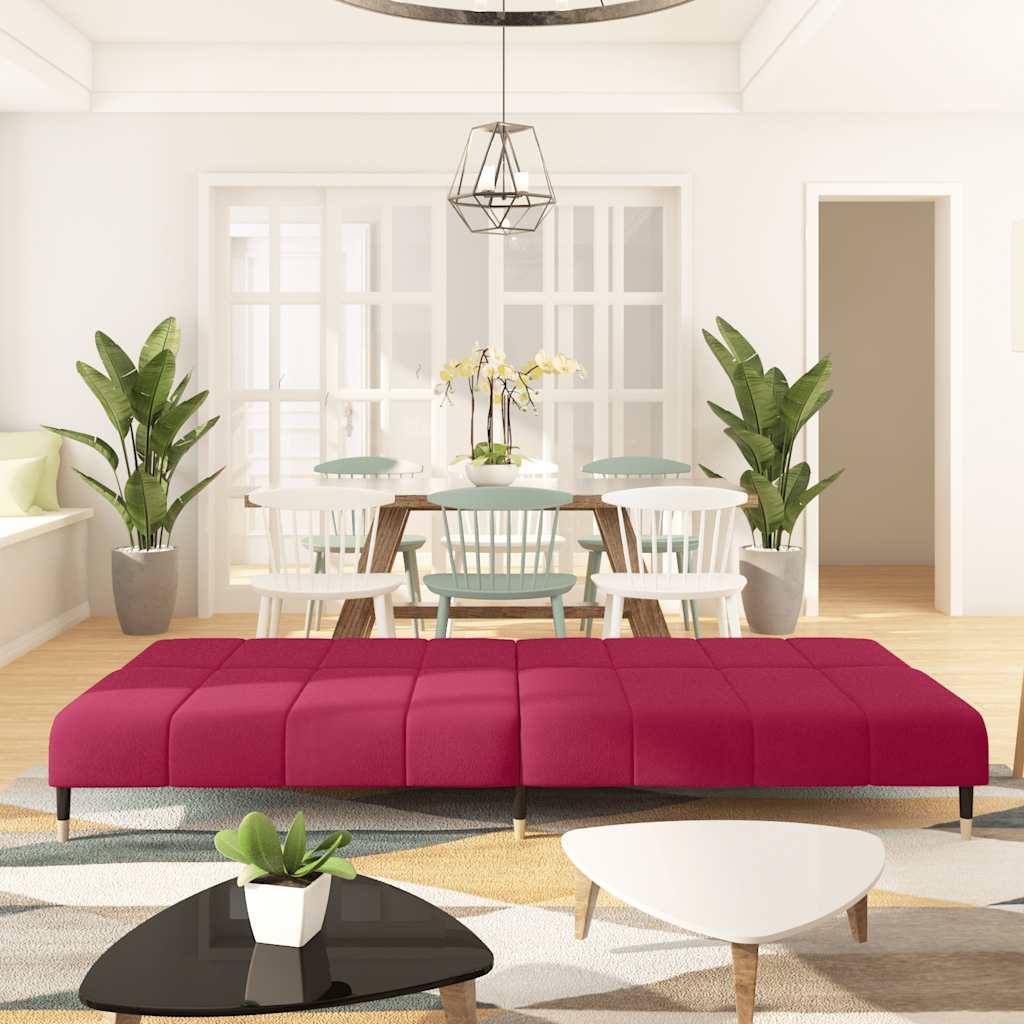 Schlafsofa 2-Sitzer Weinrot Samt