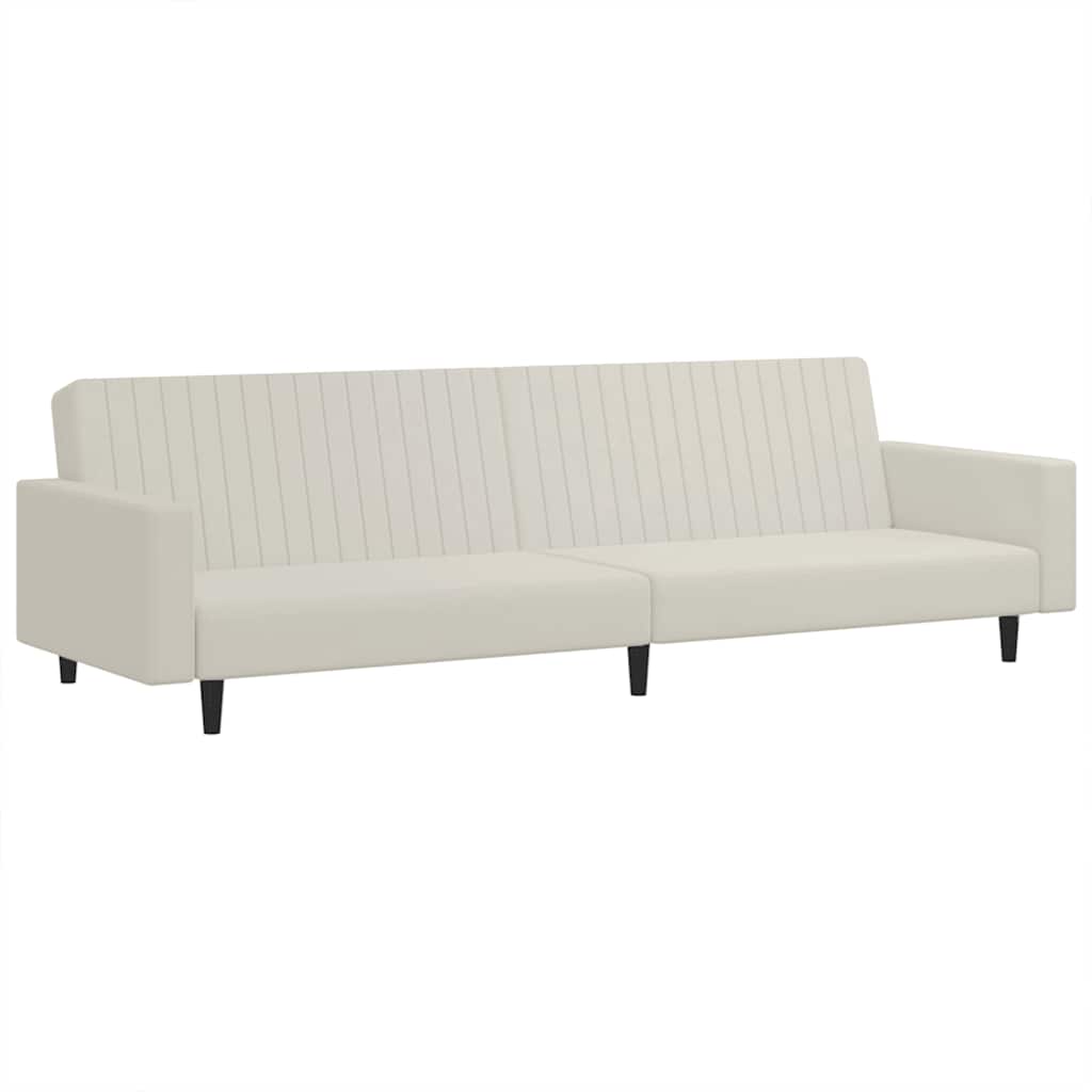 Schlafsofa 2-Sitzer Creme Samt