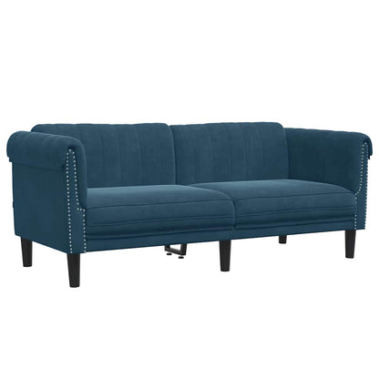 Sofa 2-Sitzer Blau Samt