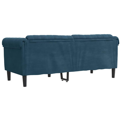 Sofa 2-Sitzer Blau Samt