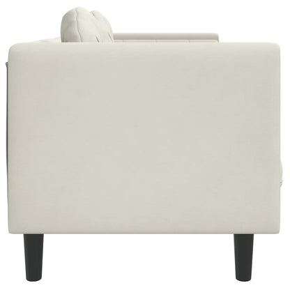 Sofa mit Kissen 2-Sitzer Creme Samt