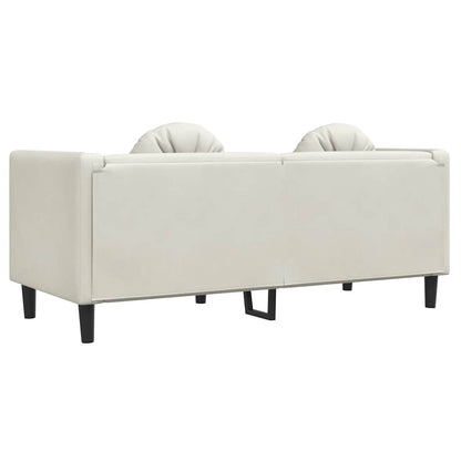 Sofa mit Kissen 2-Sitzer Creme Samt