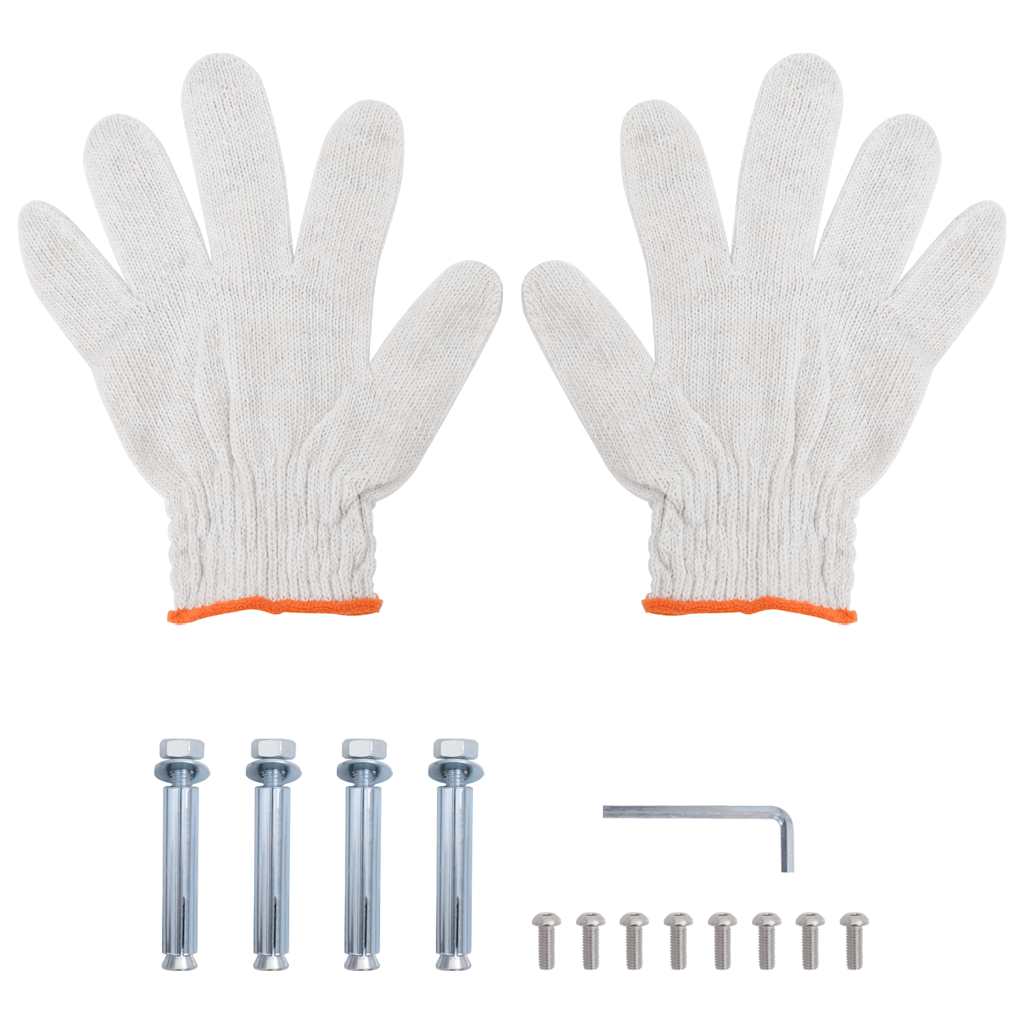 Wandregal mit 2 Böden 100x30x60 cm Silbern Edelstahl