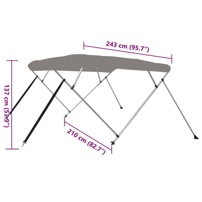 4-Bow Bimini-Top Grau 243x210x137 cm