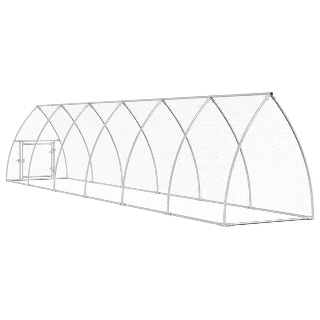 Hühnerkäfig Silbern 600x105x120 cm Verzinkter Stahl