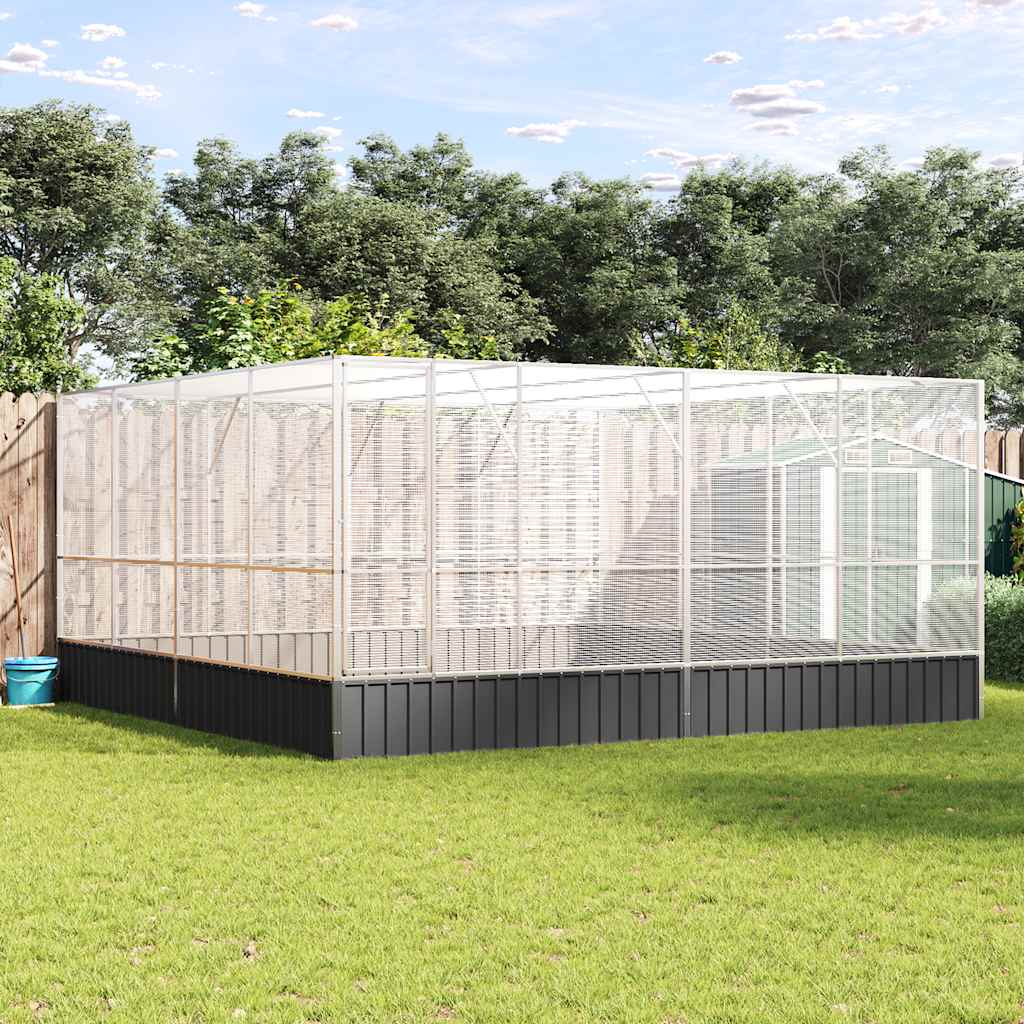 Voliere Silbern 418x414x212 cm Stahl