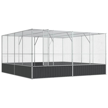 Voliere Silbern 418x414x212 cm Stahl