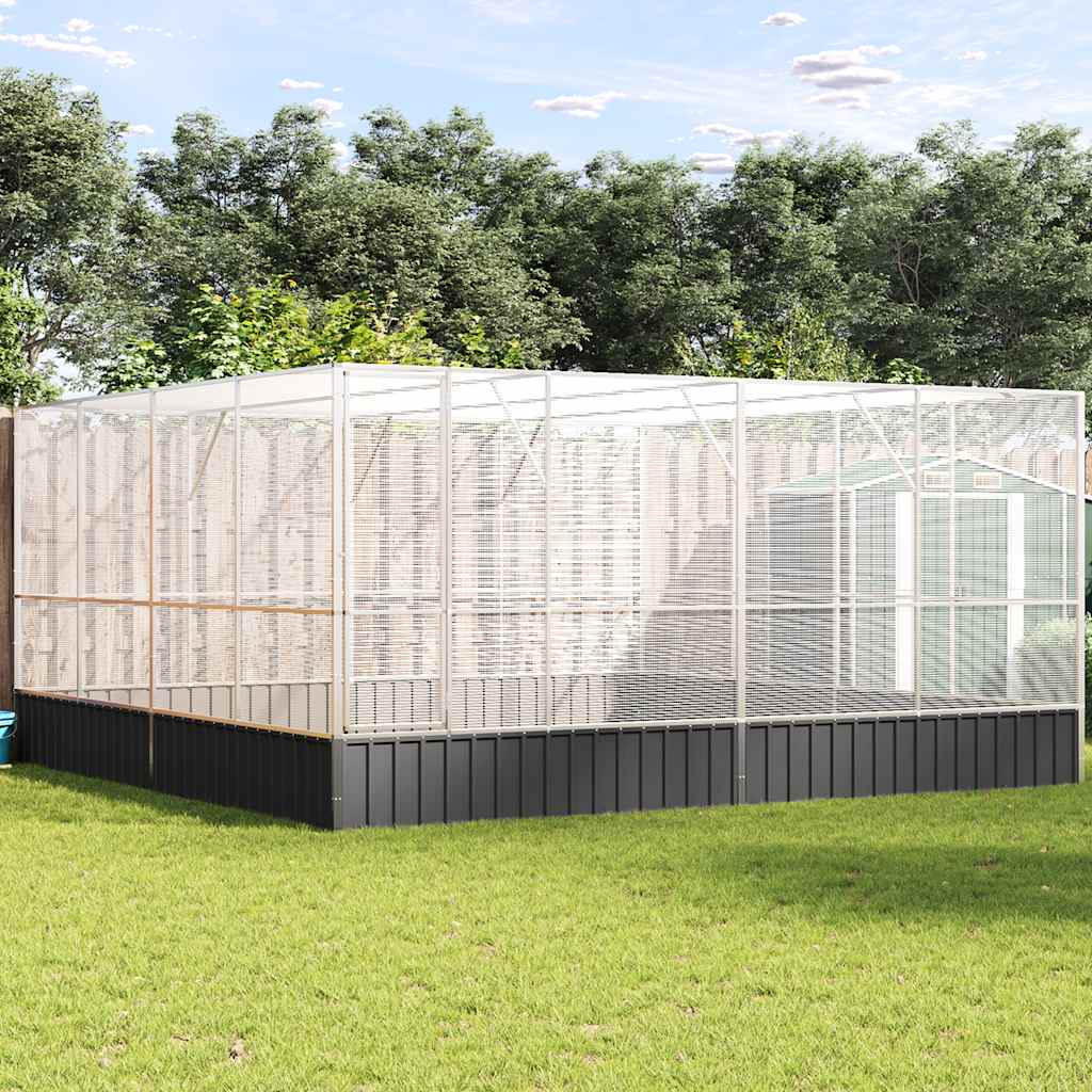 Voliere Silbern 418x414x212 cm Stahl