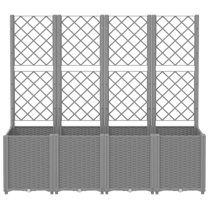 Pflanzkübel mit Rankgitter Hellgrau 160x40x140 cm PP