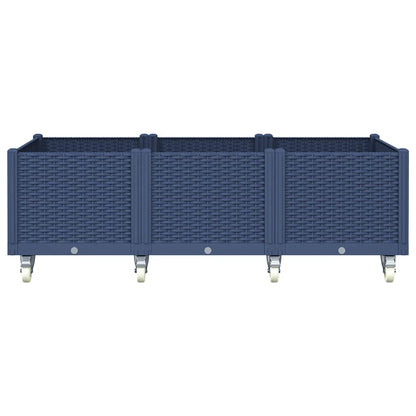 Pflanzkasten mit Rollen Blaugrau 150x80x54 cm PP