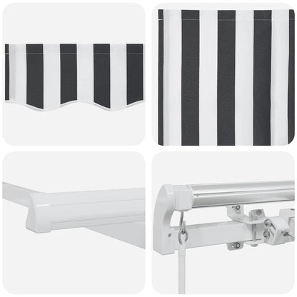 Markise Manuell Anthrazit & Weiß 500x300 cm