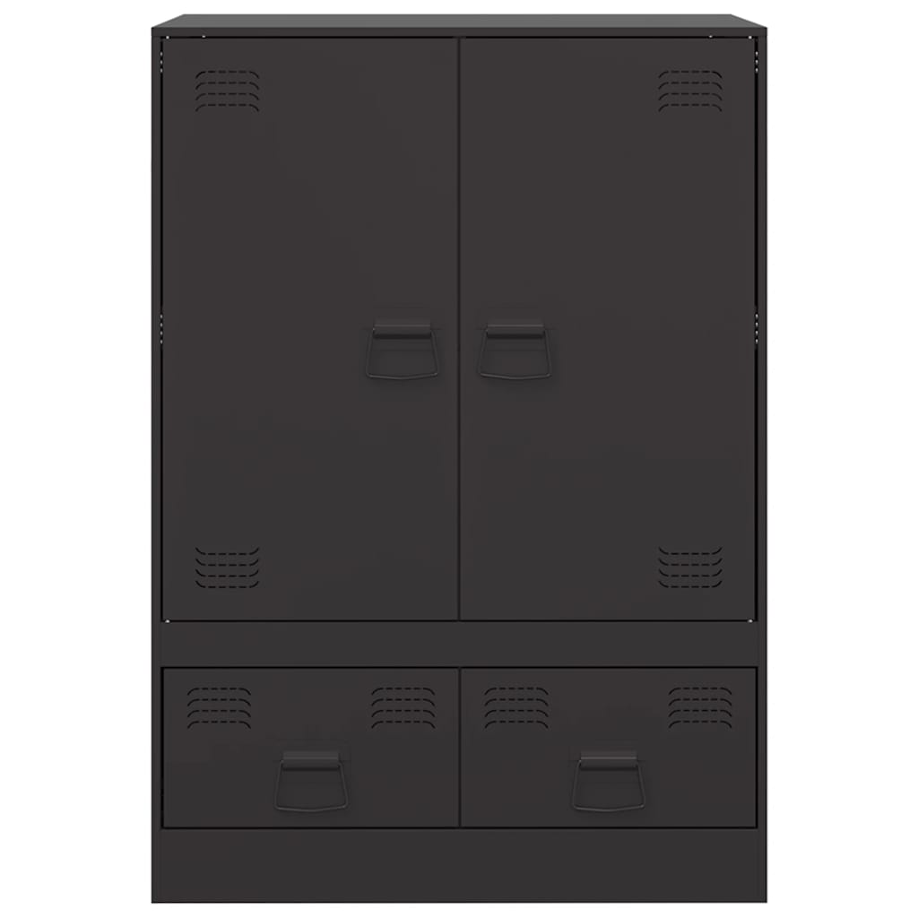 Highboard Schwarz 67x39x95 cm Stahl