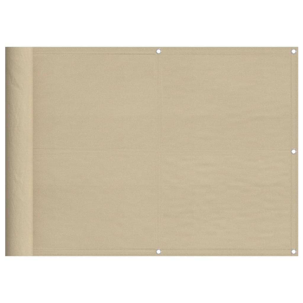 Balkon-Sichtschutz Beige 75x1000 cm 100 % Polyester-Oxford
