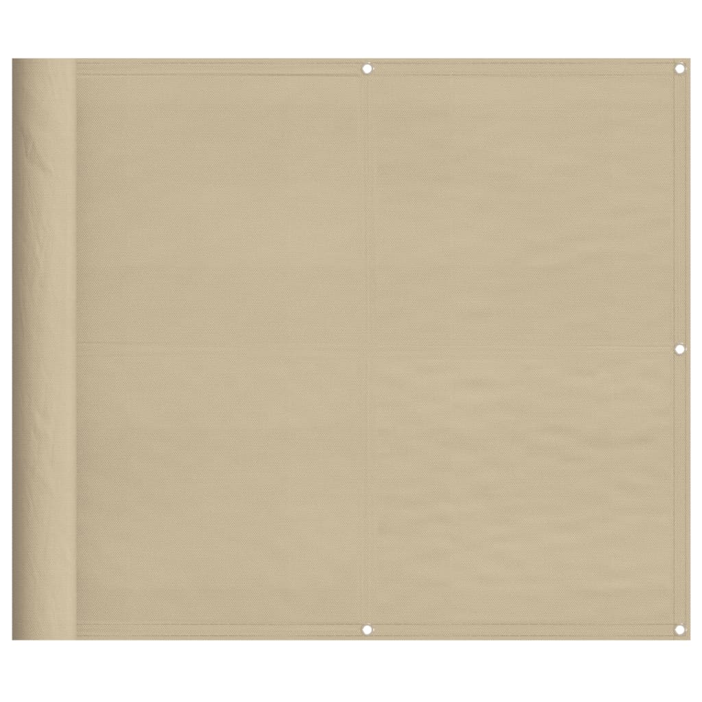 Balkon-Sichtschutz Beige 90x1000 cm 100 % Polyester-Oxford