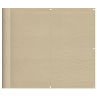 Balkon-Sichtschutz Beige 90x1000 cm 100 % Polyester-Oxford