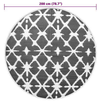 Outdoor-Teppich ARAKIL Blau und Weiß Ø200 cm PP