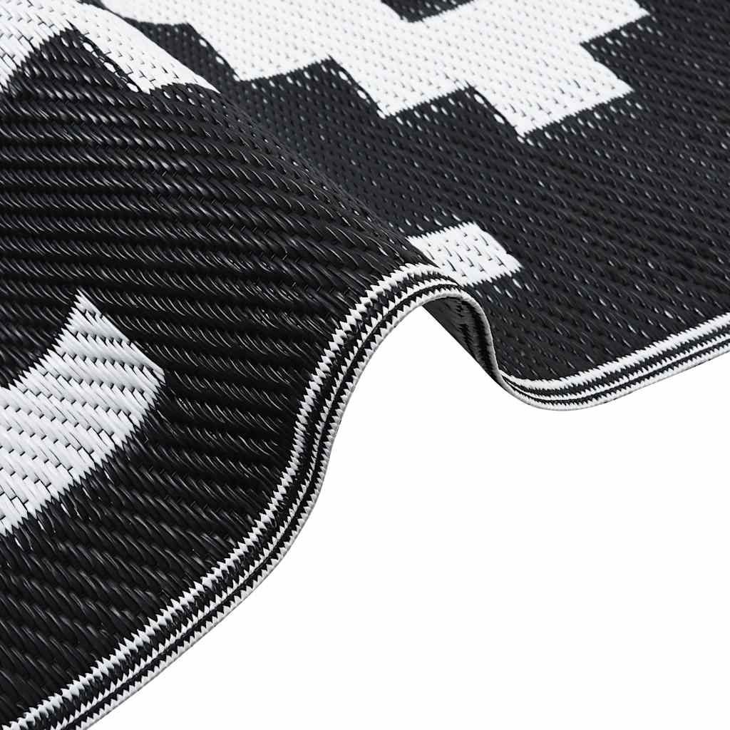 Outdoor-Teppich ARAKIL Weiß und Schwarz 190x290 cm PP