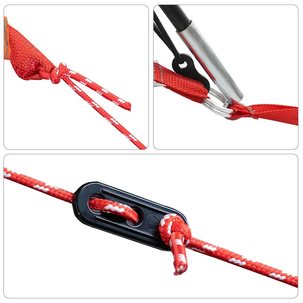 Tunnelzelt 3 Personen Grau und Orange Wasserdicht