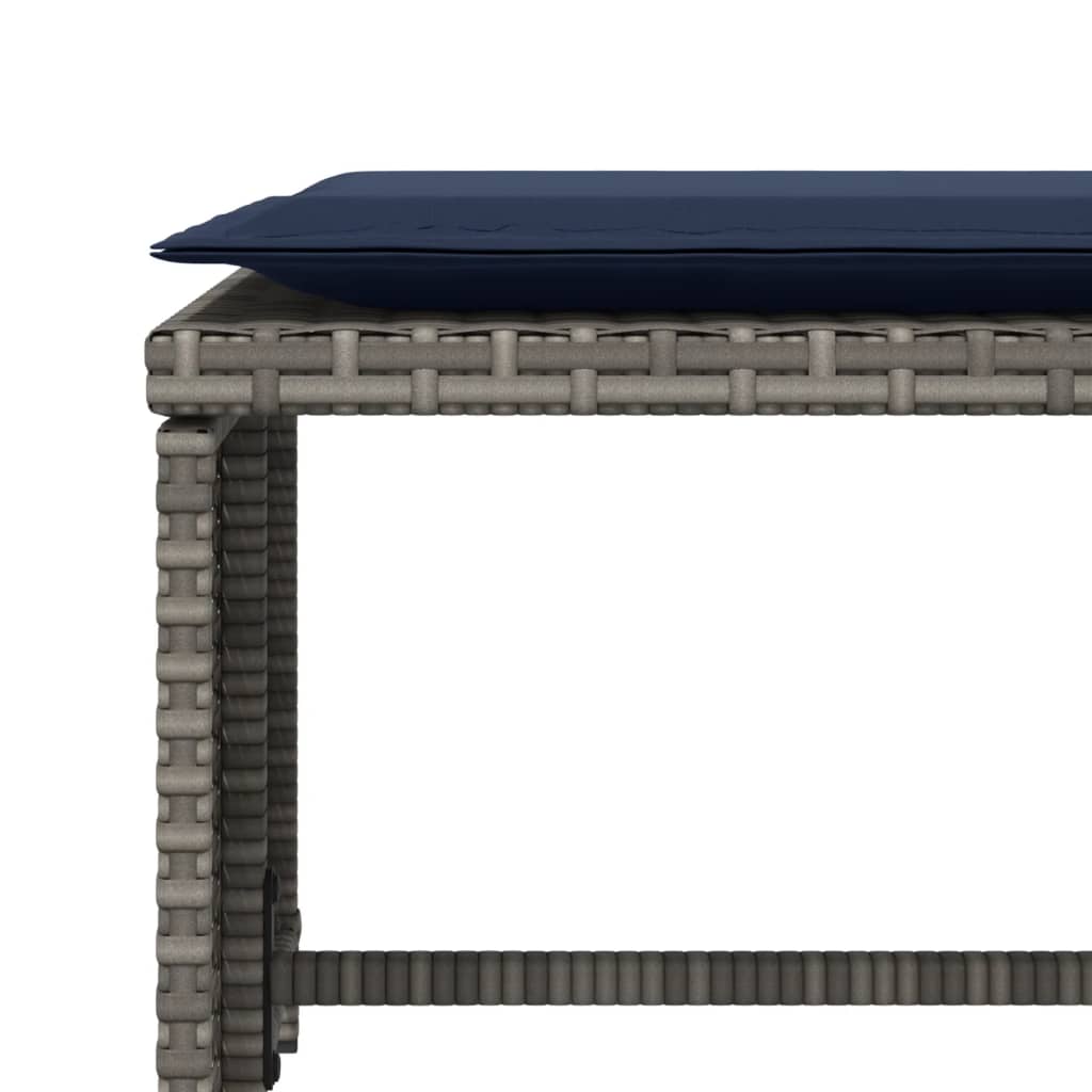 Gartenstuhl mit Fußhocker Grau Poly Rattan