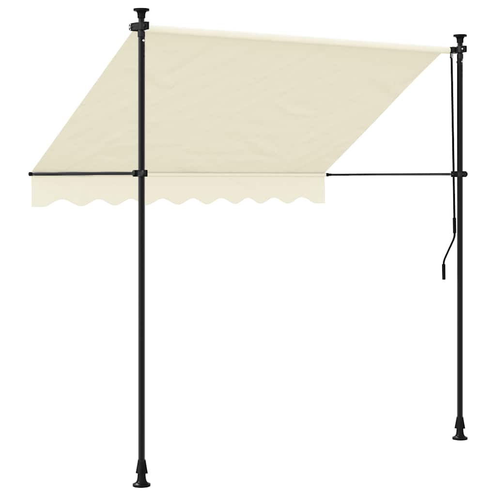 Markise Einziehbar Creme 250x150 cm Stoff und Stahl