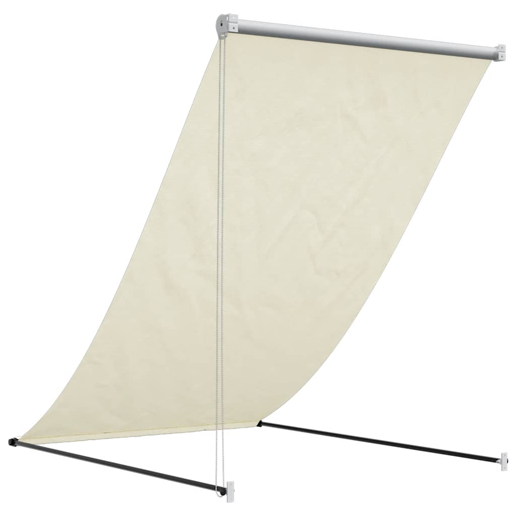 Markise Einziehbar Creme 100x150 cm Stoff und Stahl