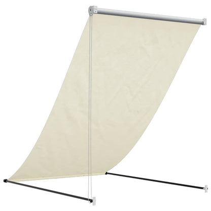 Markise Einziehbar Creme 100x150 cm Stoff und Stahl