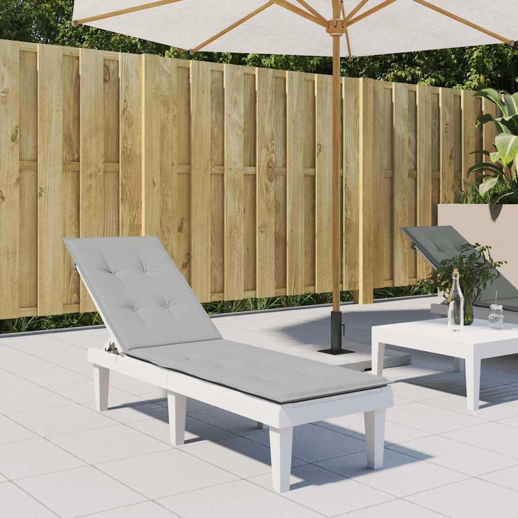 Liegestuhl-Auflage Melange Hellgrau (75+105) x 50 x 4 cm Stoff